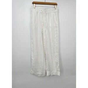 Tommy Bahama Womens Linen Pants Wide Leg Size S Pull On White Coastal Beachy